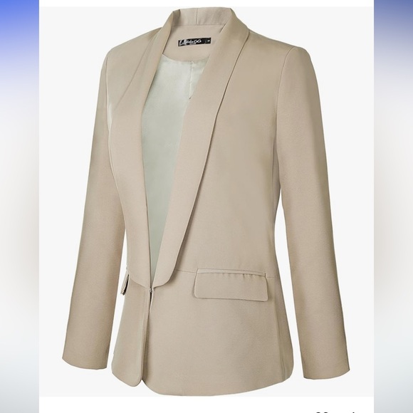 Women's Cream Shawl Collar Blazer - Picture 9 of 15